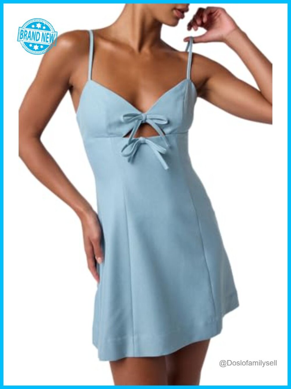 Lennox Double Bow Mini Dress A-Line Sleeveless Casual Party